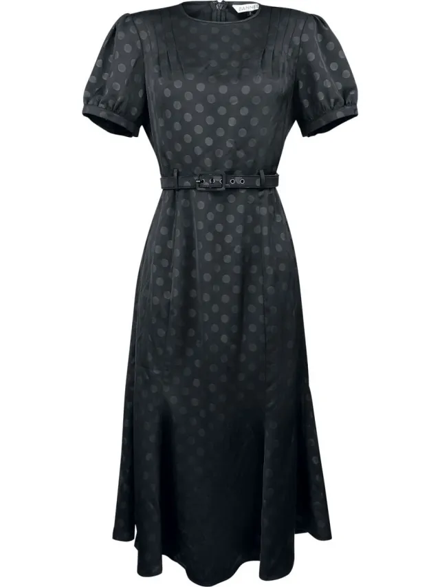 Banned Iris Polka Dot jurk Dames Maxi-jurk - zwart