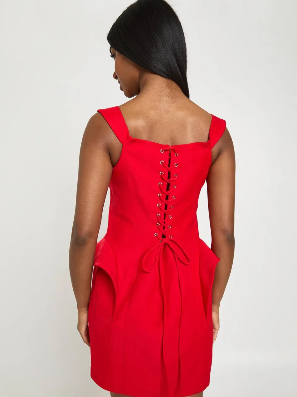 boohoo Dames Gestructureerde Mini-jurk Met Corsetdetail rood, foto 3