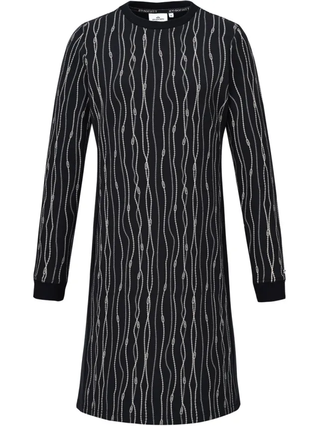HV Society jurk zwart met verticale kettingprint voor dames - XXL (44)