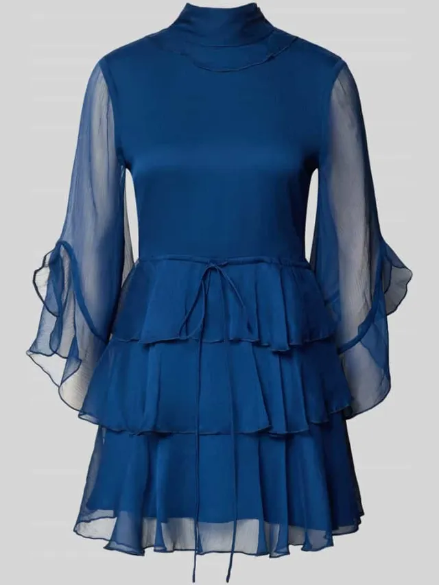 bardot Cocktailjurk in Minilengte Model 'NORAH' donkerblauw, foto 2
