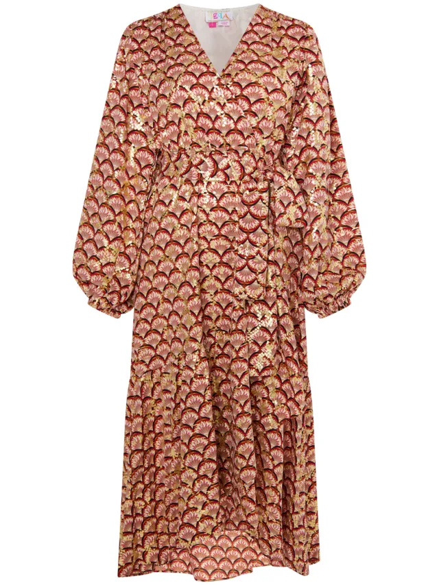 IZIA Maxi-jurk met print Dames Camel Veelkleurig