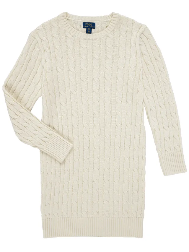 Polo Ralph Lauren Korte Jurk Polo Ralph Lauren SWEATER DRESS Wit