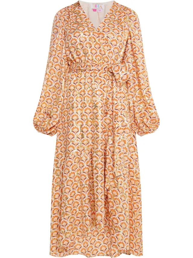 IZIA Maxi-jurk met print Wol Wit Veelkleurig