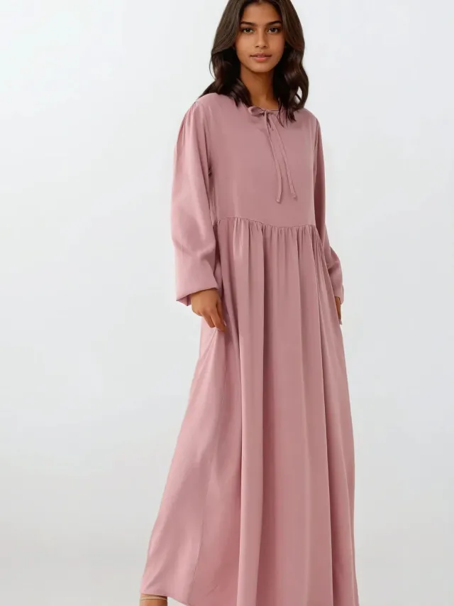 Hiccup Maxi-jurk met A-lijn pasvorm en ronde hals Blush