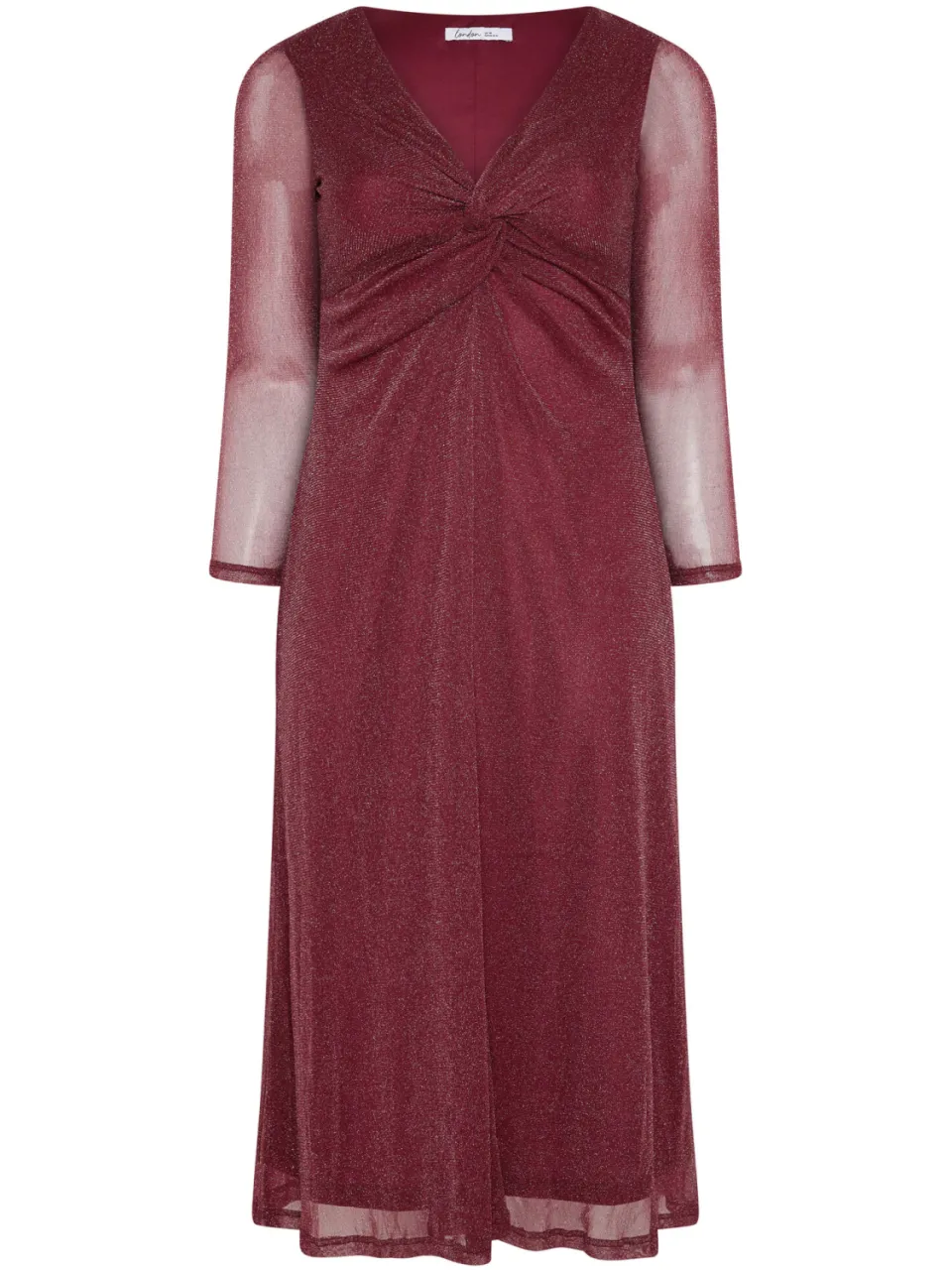 Yours London Rode Metallic Maxijurk Met Knoop rood, foto 4