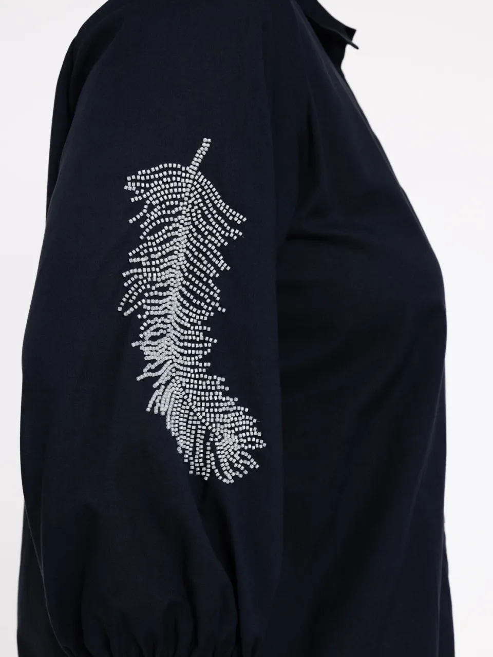 Yoek Geborduurde blouse-jurk SOFT | Blauw, foto 5