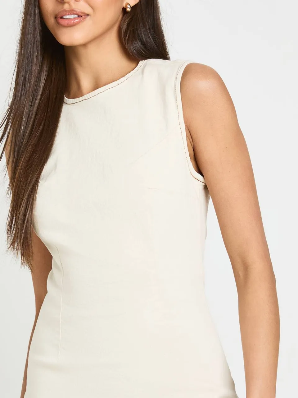 boohoo Dames Basic Denim Shift Jurk, foto 4