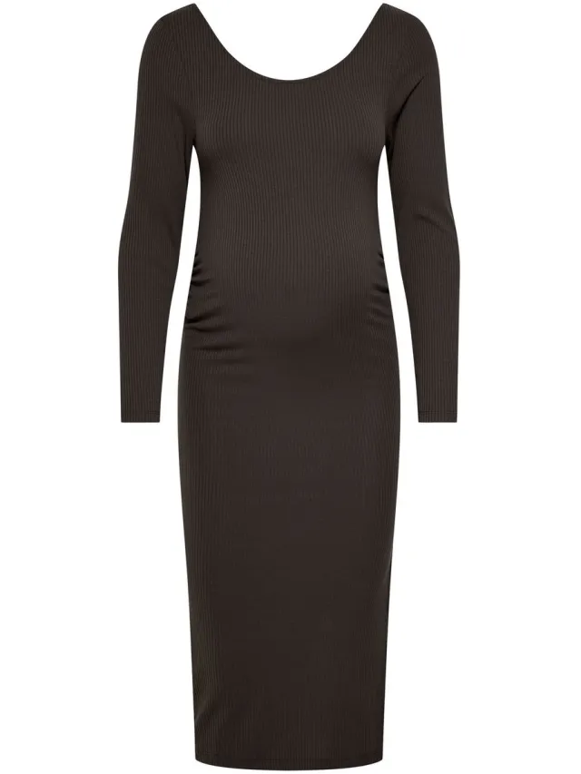 Only OLMSANNE LS O-NECK CALF DRESS JRS - Dames - Maxi jurken Hot Fudge