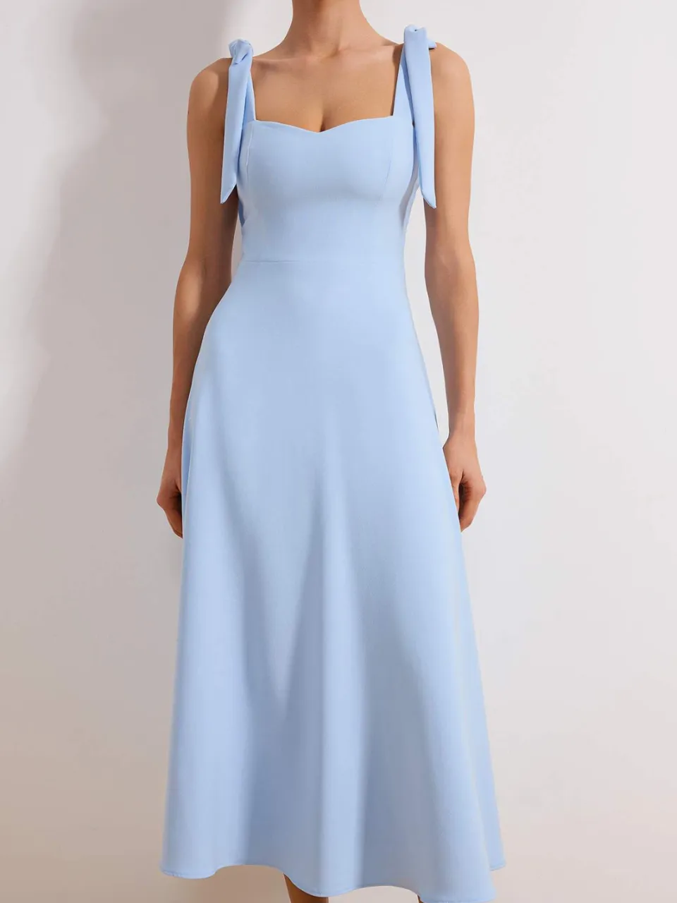 Trendyol TRENDYOLMİLLA Dames Donkerblauw Effen Maxi Mouwloos Stijlvol/Avond Skater Jurken blauw, foto 2