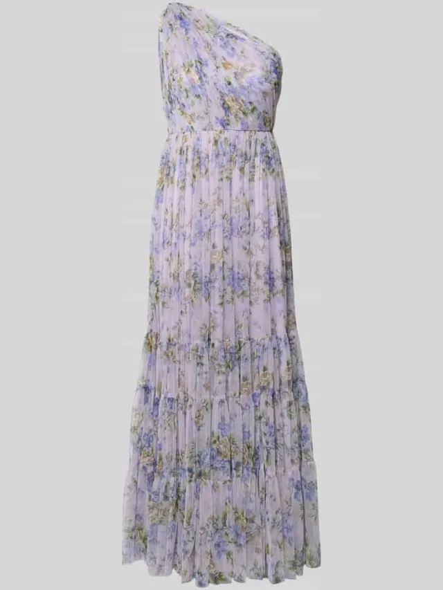 Lace & Beads regular fit avondjurk met ruches lila, foto 2