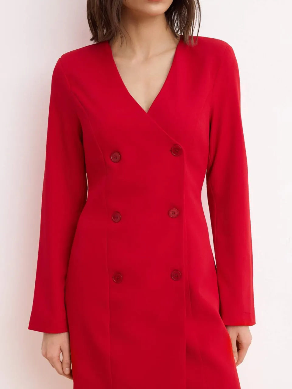 Trendyol TRENDYOLMİLLA Dames Rood Effen Kort / Mini Lang Avond / Dagelijks Blazer Jurk Jurken, foto 2