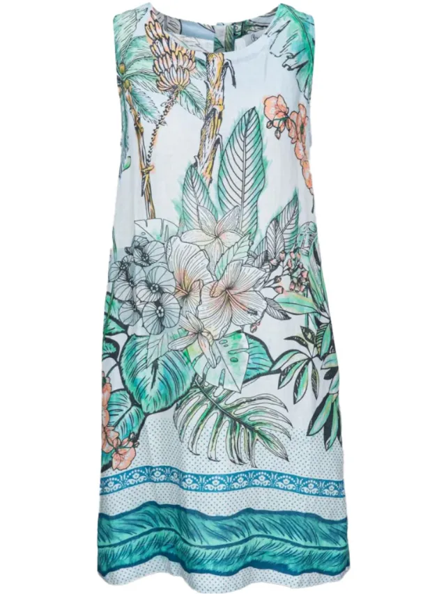 PRINCESS GOES HOLLYWOOD linnen jurk palm Groen