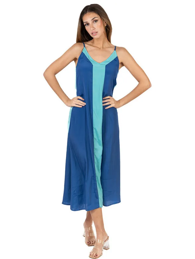 Isla Bonita By Sigris Lange Jurk Isla Bonita By Sigris Lange Midi -Jurk Blauw