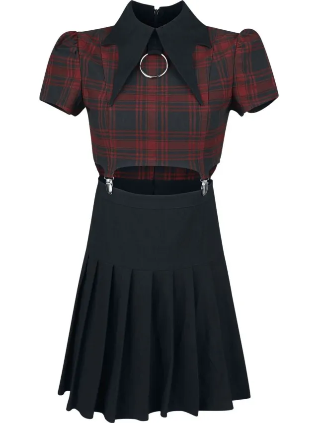 Killstar Exclusive Tartan Collection – Darita Suspender Dress Dames Mini-jurk - meerkleurig multicolor