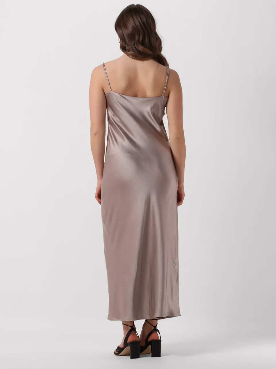 Notre-V Dames Jurken Satin Strap Dress - Taupe, foto 2