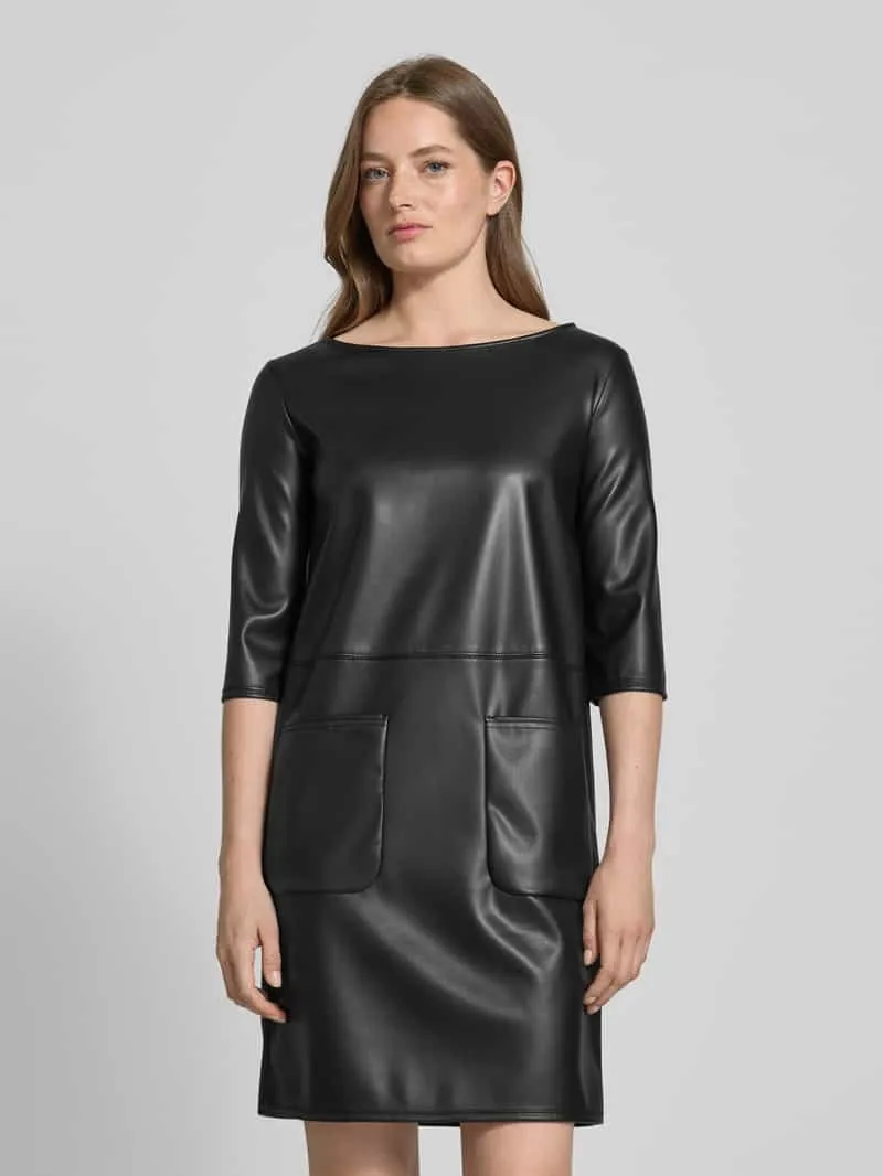 Max Mara Smalle jurk in kunstleerlook Zwart