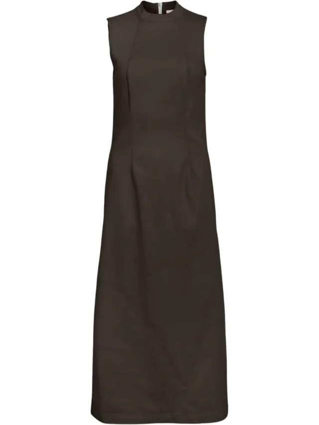 Vila Denim jurk VINONA Midi Coffee Bean