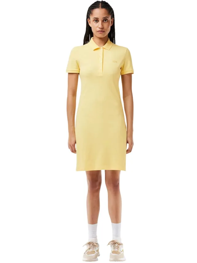 Lacoste Polojurk met kraag voor dames (Geel)