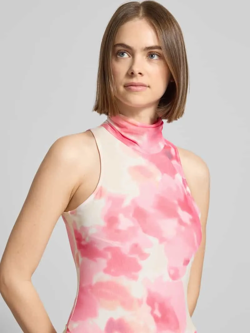 bardot Cocktailjurk in all-over look met knoopdetail felroze, foto 4
