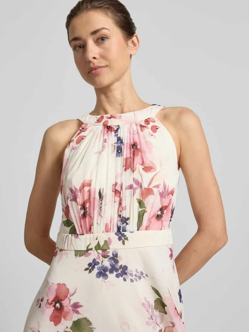 Christian Berg Cocktail midi-jurk met all-over bloemenmotief ecru, foto 5