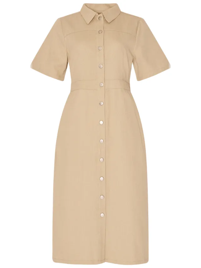 Noella Benita Lange Jurk Beige