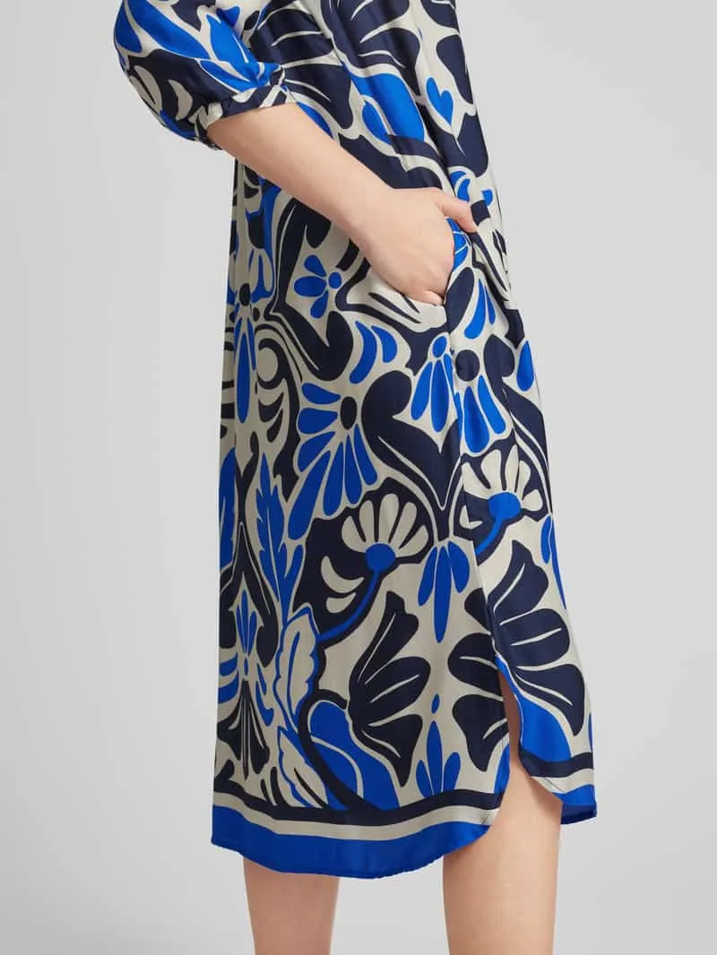 Milano Italy Midi-jurk met all-over motief blauw, foto 4
