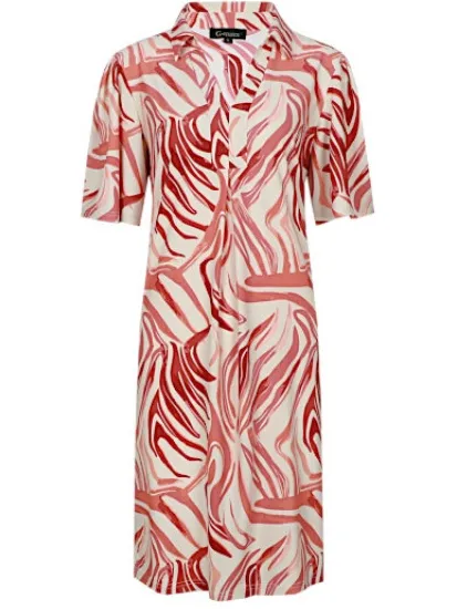 G-Maxx Jurk alette sand/cranberry Veelkleurig