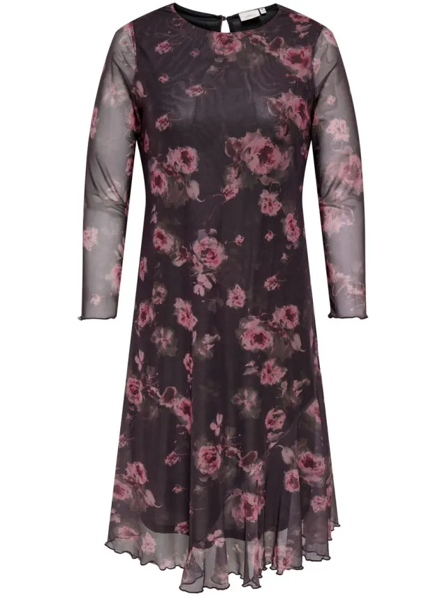 Only Carmakoma Jurk CARLOURA Midi-jurk Hot Fudge