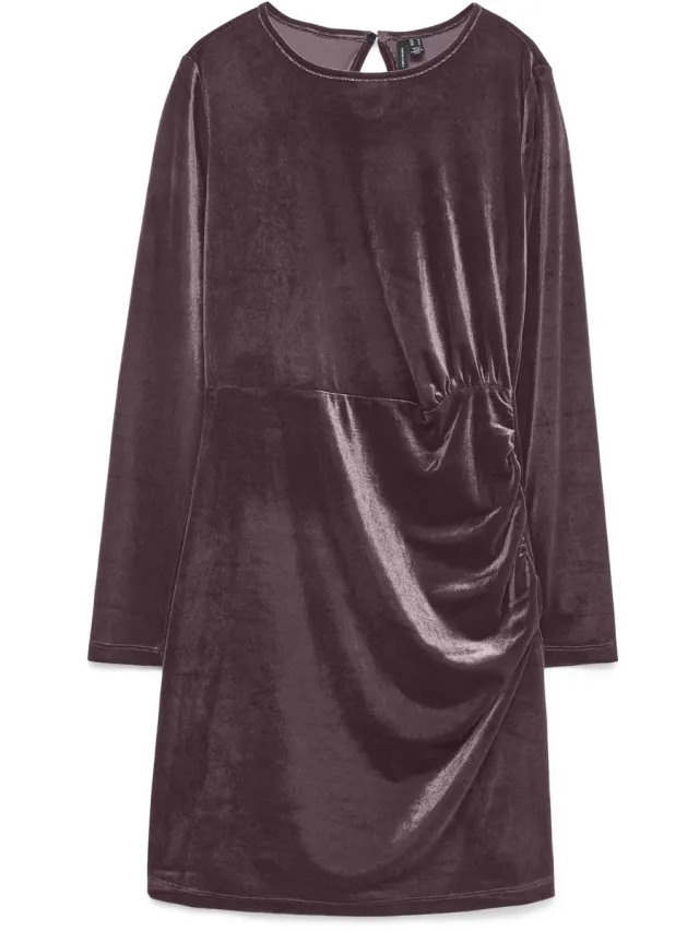Vero Moda VMMONICA LS VELVET SHORT DRESS EXP - Dames - Mini jurken Winetasting
