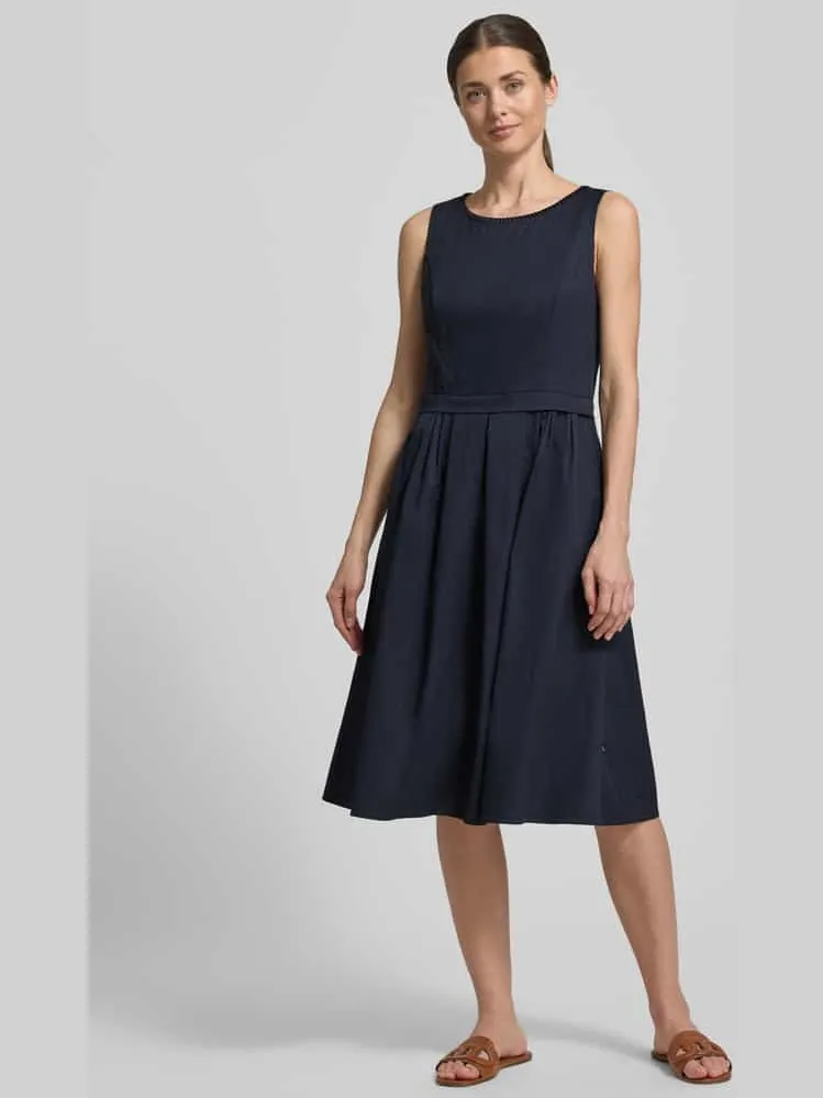 ROBE LÉGÈRE Midi-jurk met Ronde hals Marineblauw