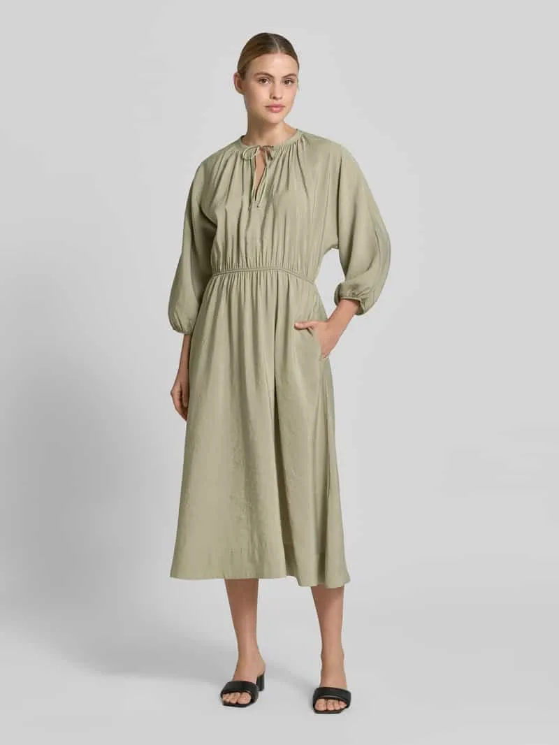 Opus Midi-jurk met steekzakken model 'Worty' Lichtgroen