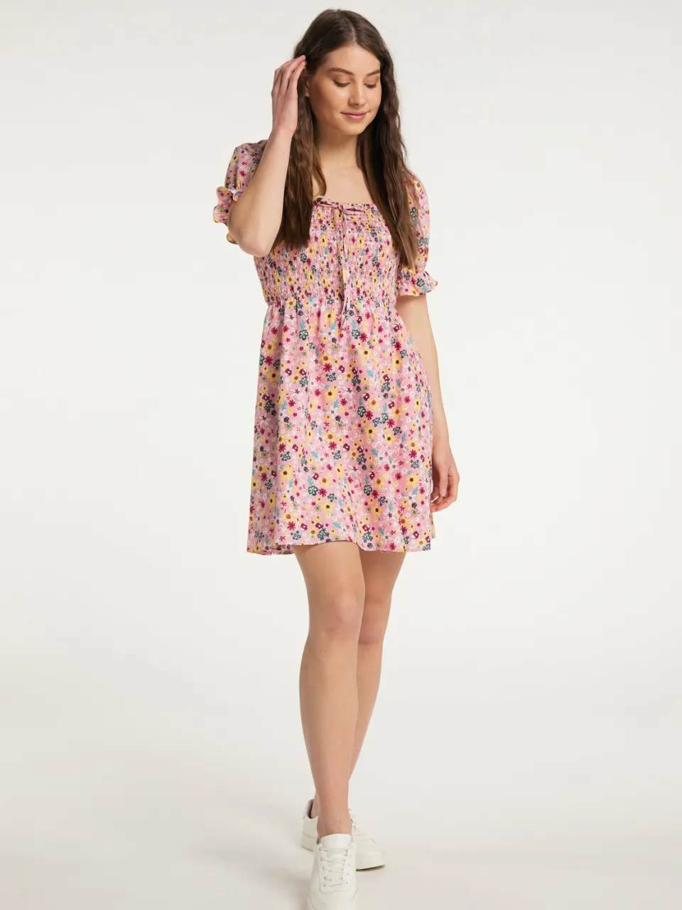 Mymo Zomerjurk Dames Roze Veelkleurig