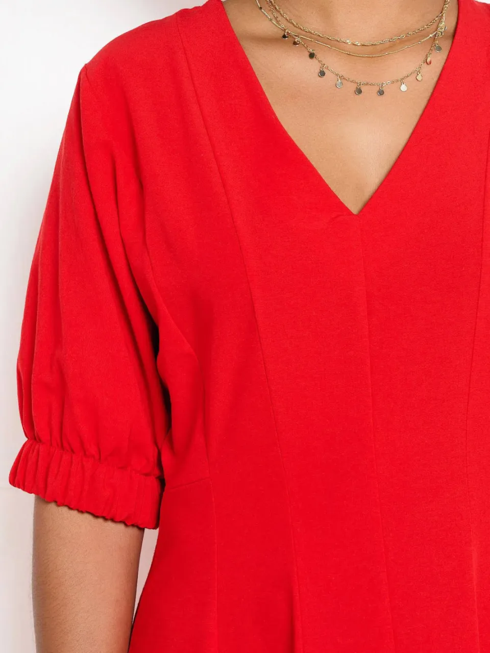 LOLALIZA midi jurk met split - rood, foto 6