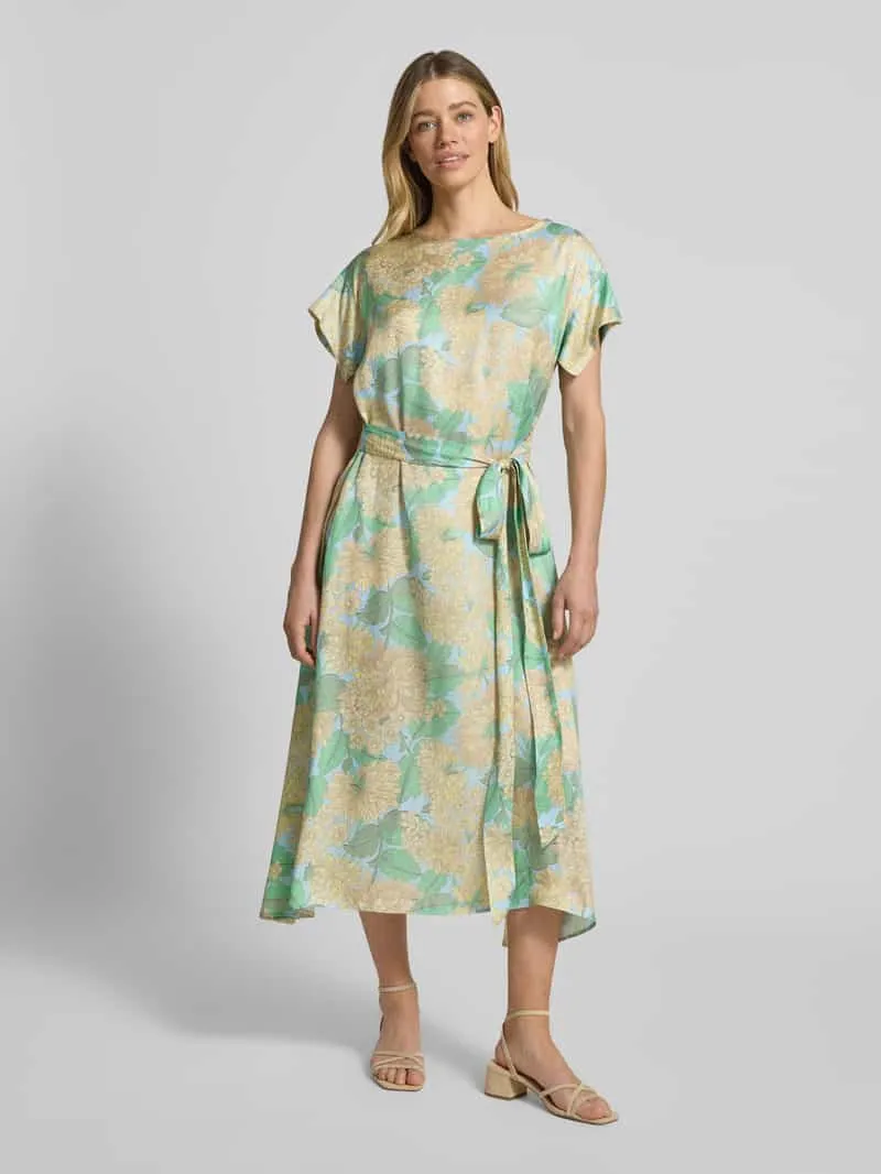 Rich & Royal Midijurk van viscose met ceintuur Lichtblauw