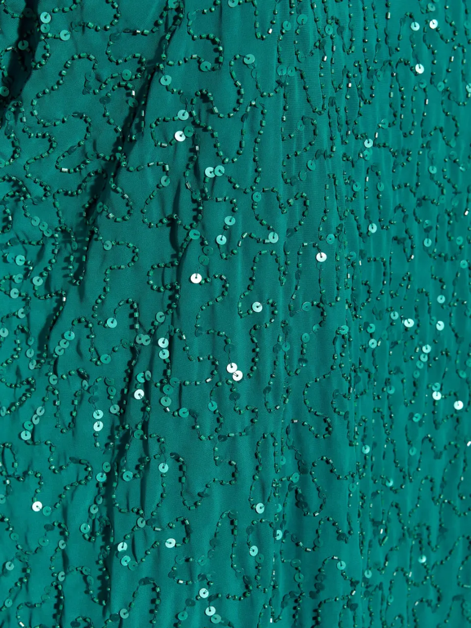 Luxe: Ultimate Embellishment Luxe Geweven Shiftjurk Met Kralen & Pailletten In Blauwgroensize 62-64, foto 5