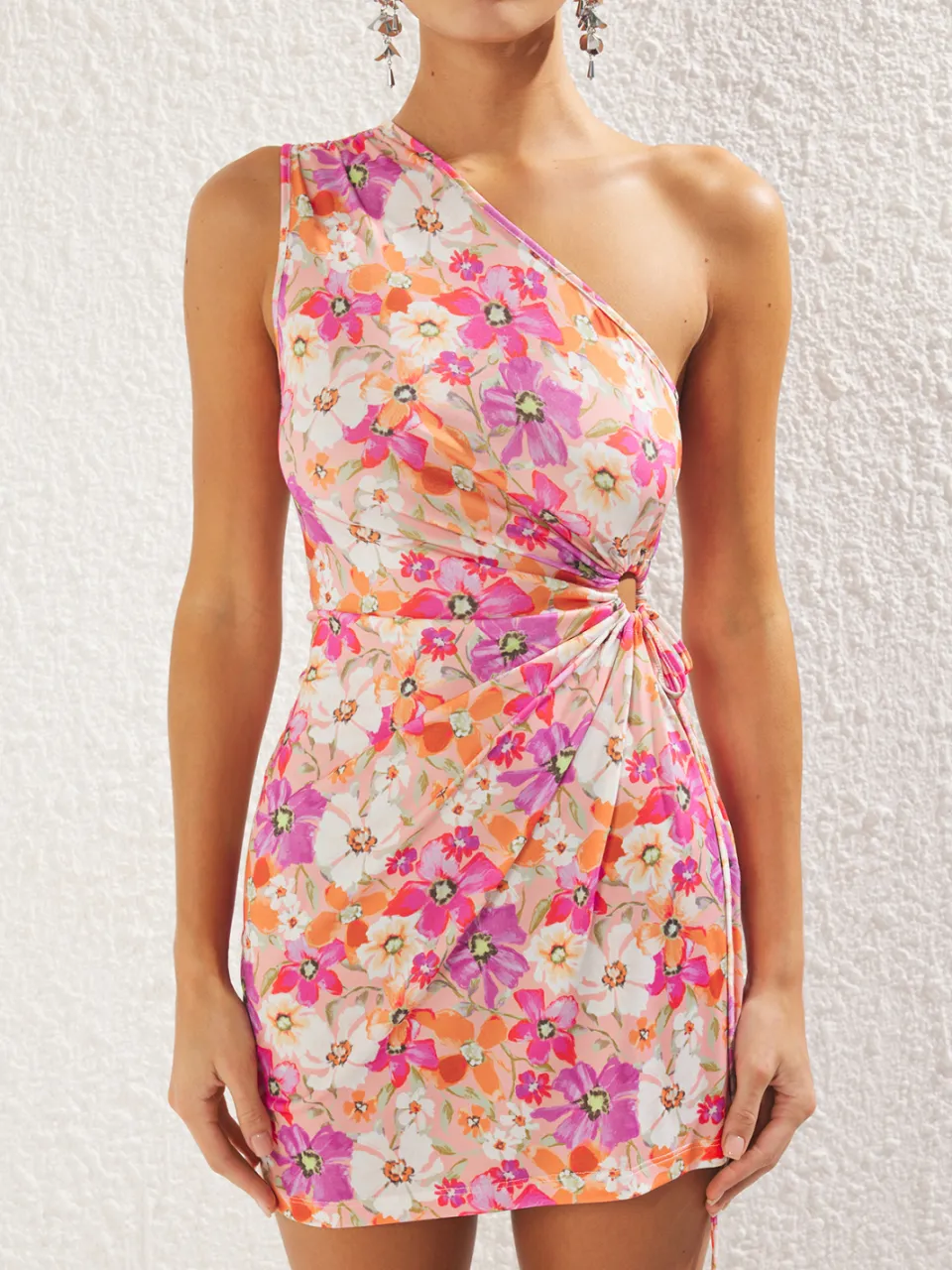 Trendyol TRENDYOLMİLLA Dames Meerkleurig Bloemen Kort / Mini Mouwloos Stijlvol/Avond Bodycon Jurken veelkleurig, foto 2