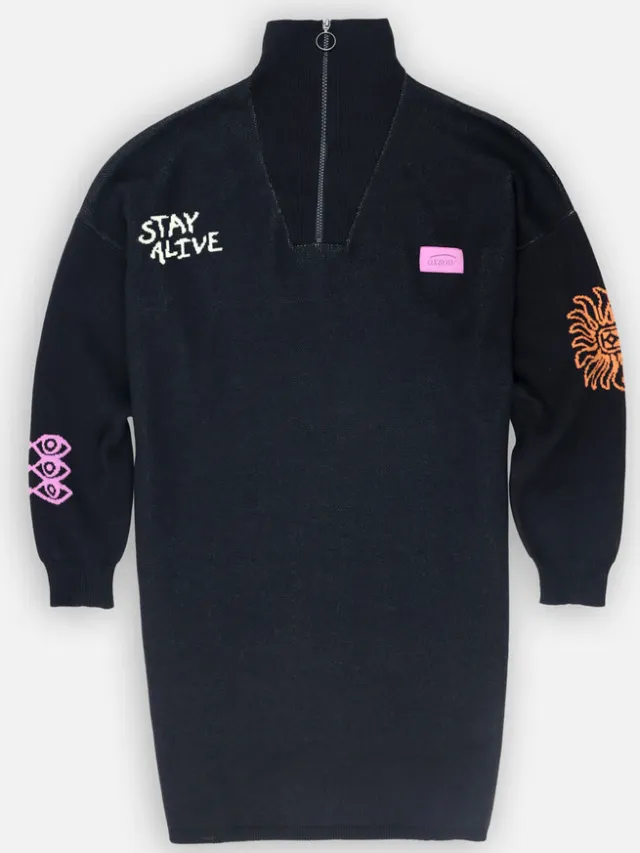 Oxbow Jurk Oxbow Coltrui jurk met halve rits SOUANE Zwart