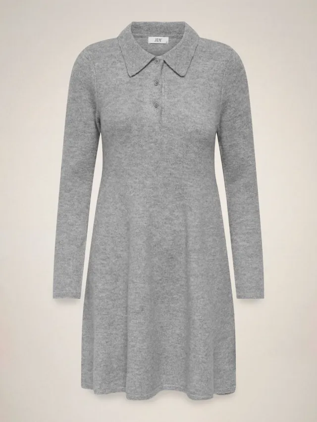 JDY Gebreide jurk JDYROSEMARY Korte jurk Light Grey Melange