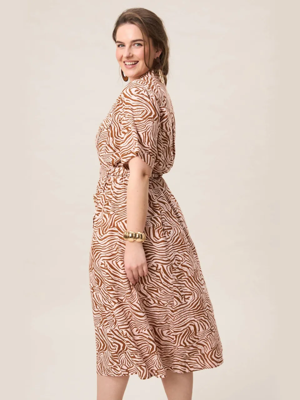 Miss Etam Plus blousejurk oranje, foto 5
