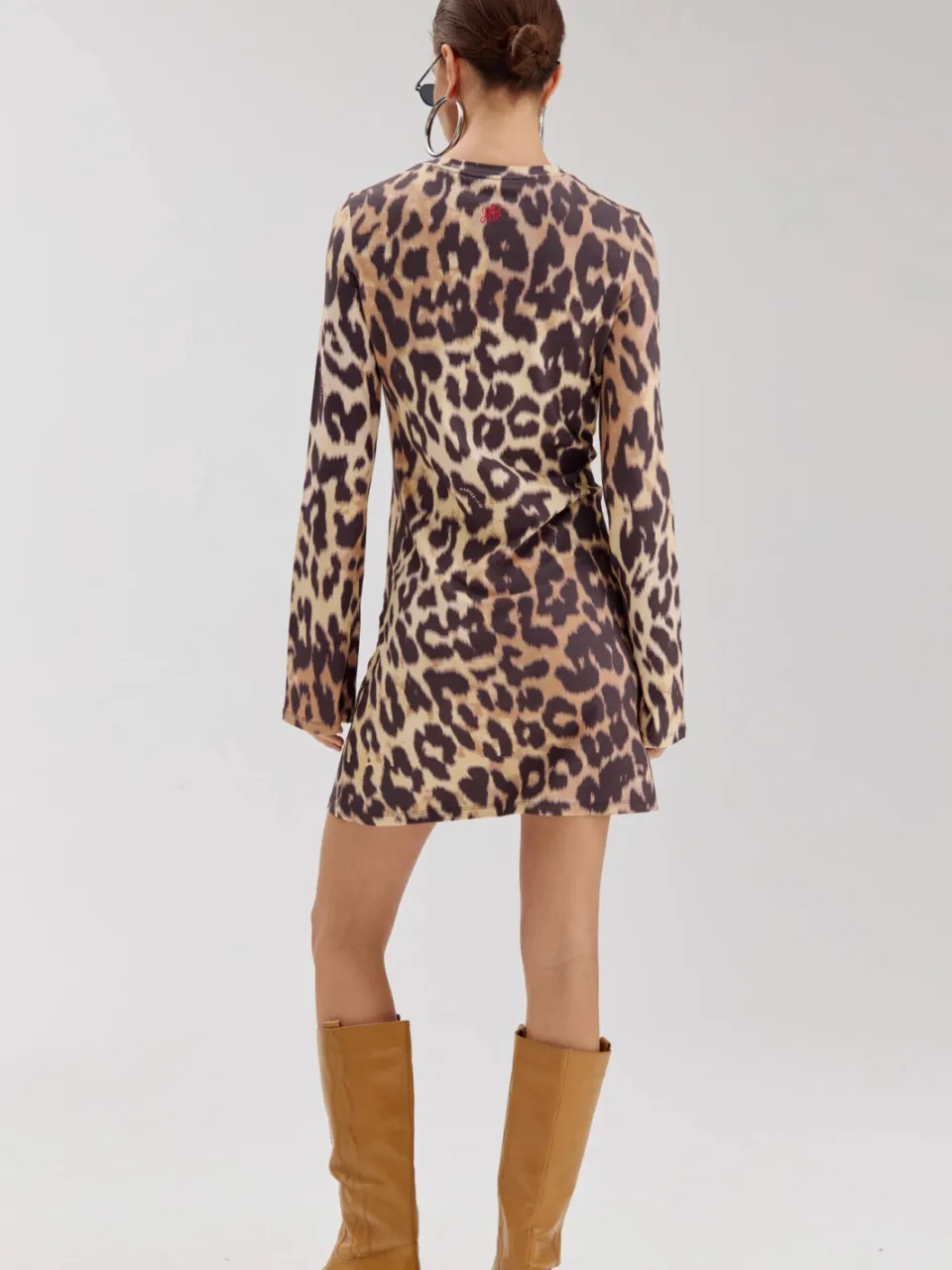 Harper & Yve korte jurk met dierenprint bruin, foto 4