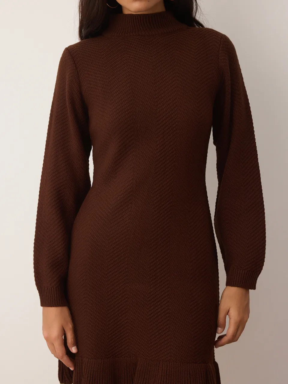 Trendyol TRENDYOLMİLLA Dames Bruin Effen Extra Kort / Super Mini Lang Casual A-lijn Jurken, foto 2