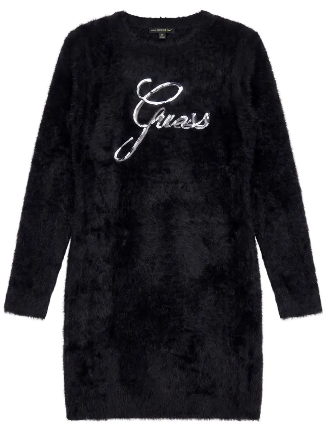 Guess Korte Jurk Guess LS SWEATER DRESS Zwart