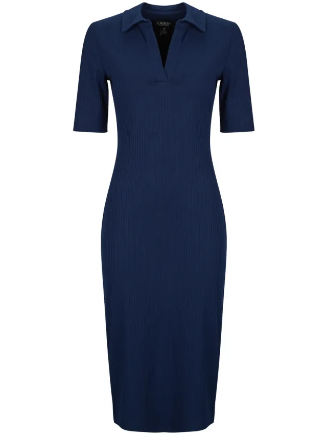Lauren Ralph Lauren Lange Jurk Lauren Ralph Lauren VAZAREL-ELBOW SLEEVE-DAY DRESS Marine