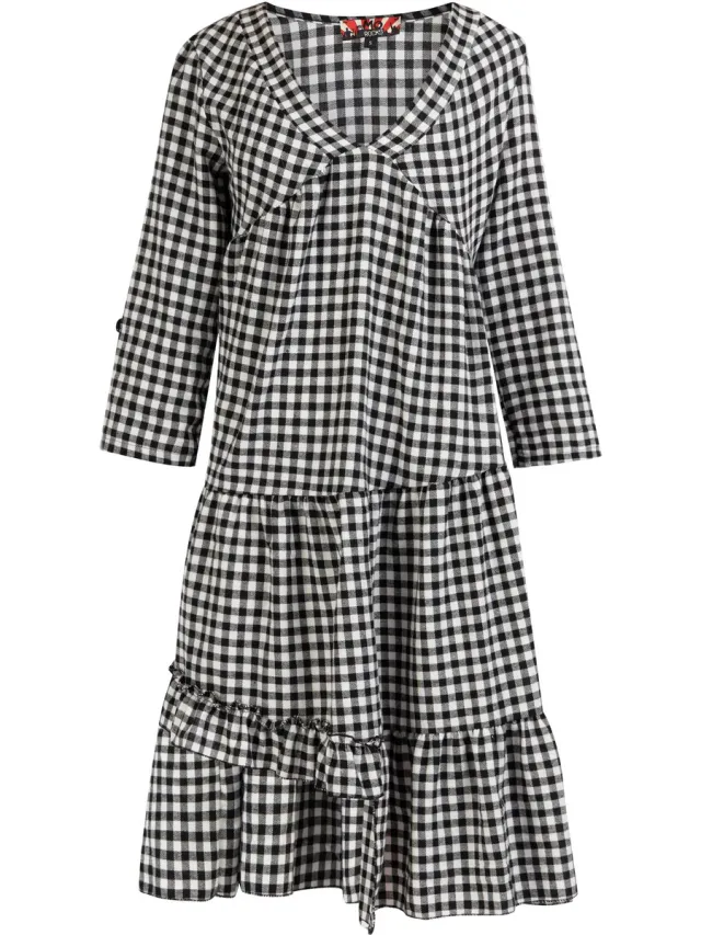 MyMo midi-jurk zwart wit