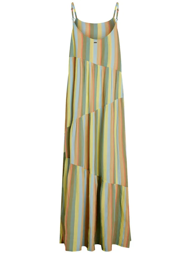 O'Neill strandjurk met all over print en streep groen groen/geel/blauw