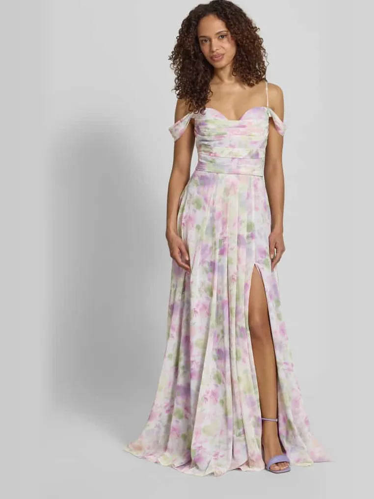 Mascara maxi-jurk in all-over look Lila gemêleerd