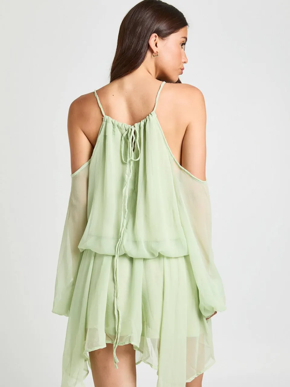 boohoo Dames Pastel Mini-jurk Met Volumineuze Mouwen verstandig, foto 2