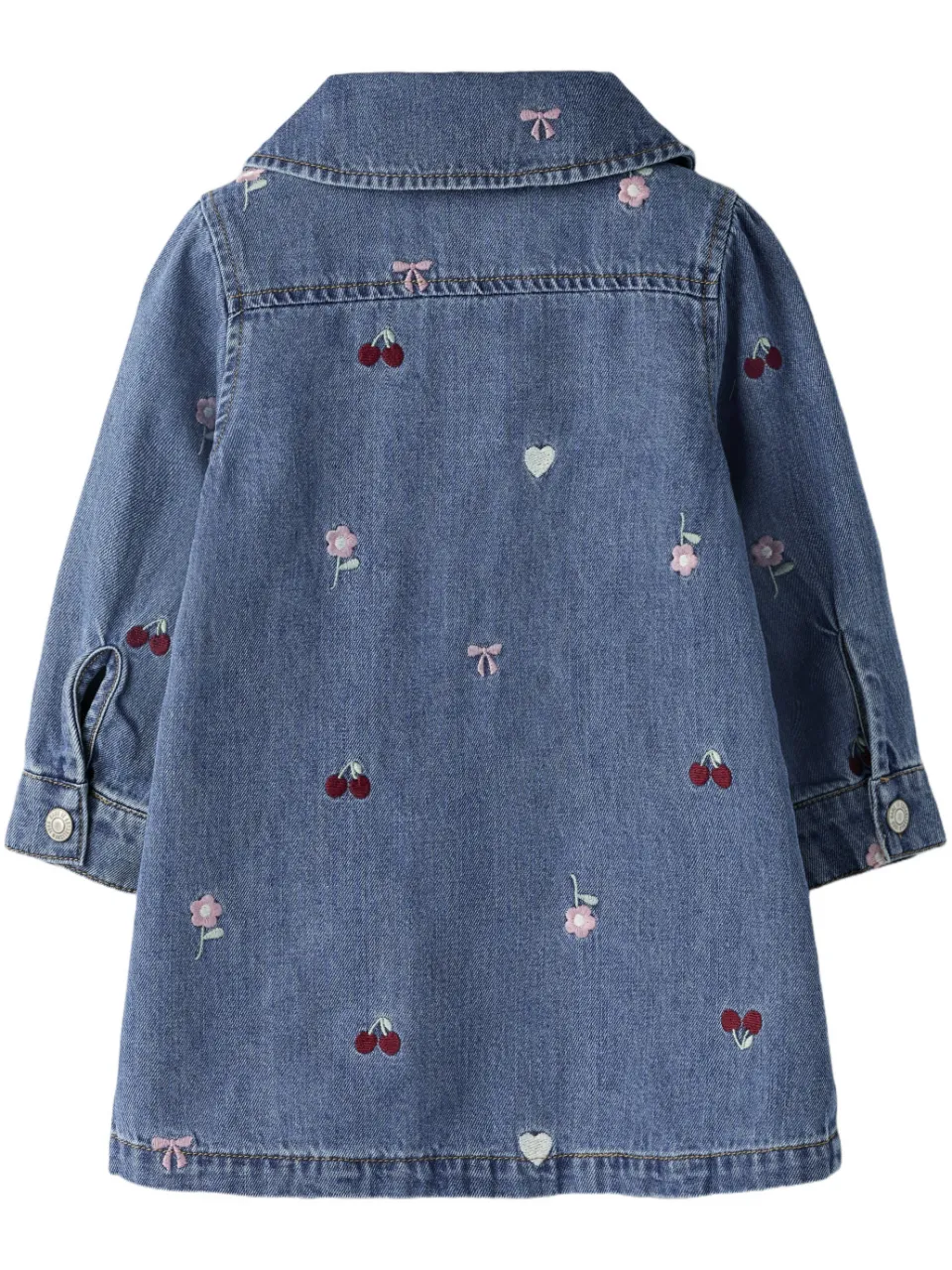 NAME IT gebloemde spijkerjurk middelblauw medium blue denim, foto 3