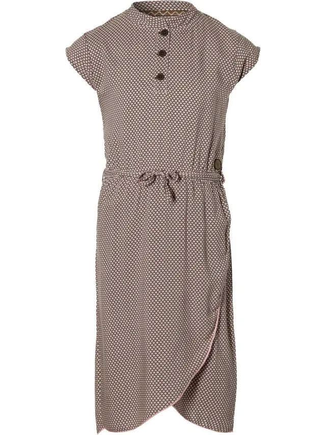 Levv jurk Madelin olijfgroen/roze retroprint Olijfgroen / roze