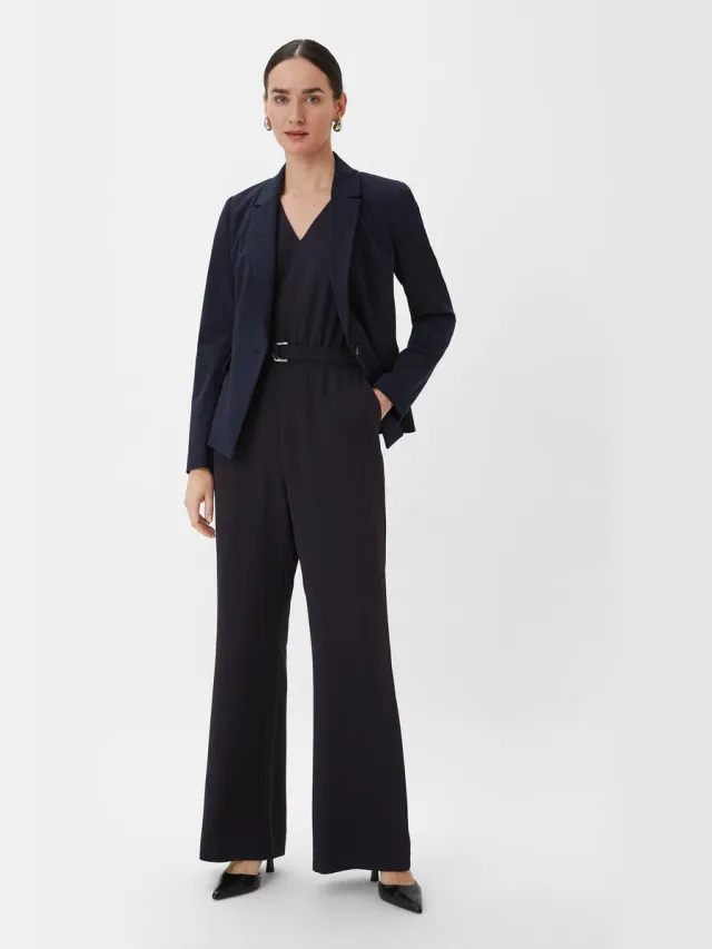 Comma female - Overall met geïntegreerde riem navy
